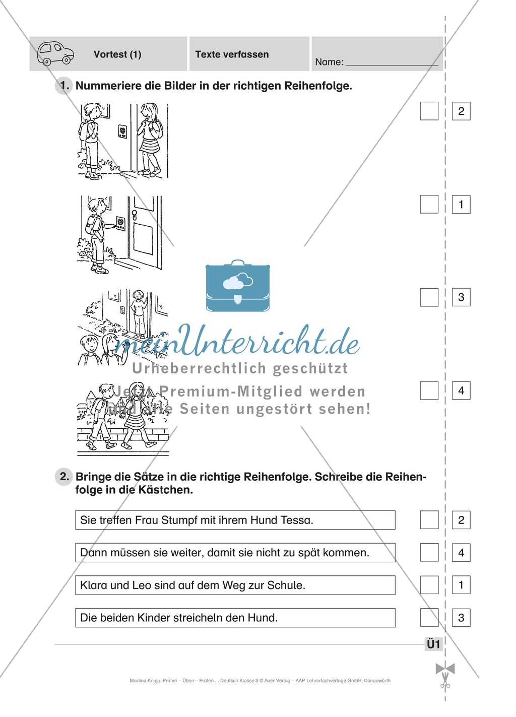 Texte verfassen: Vortest Preview 1