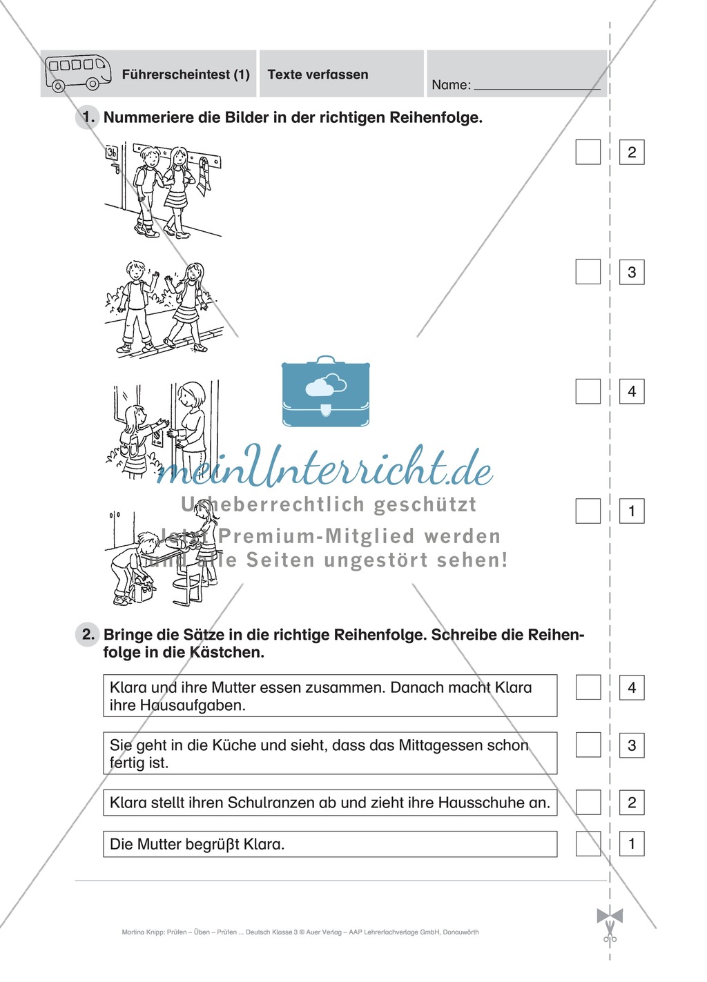 Texte verfassen: Führerschein-Testaufgaben Preview 1