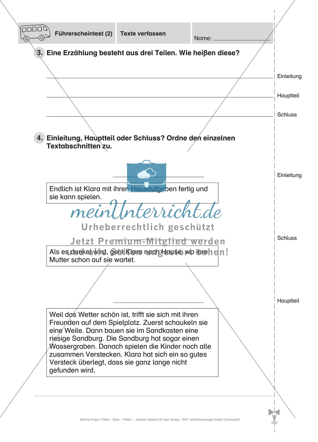 Texte verfassen: Führerschein-Testaufgaben Preview 2