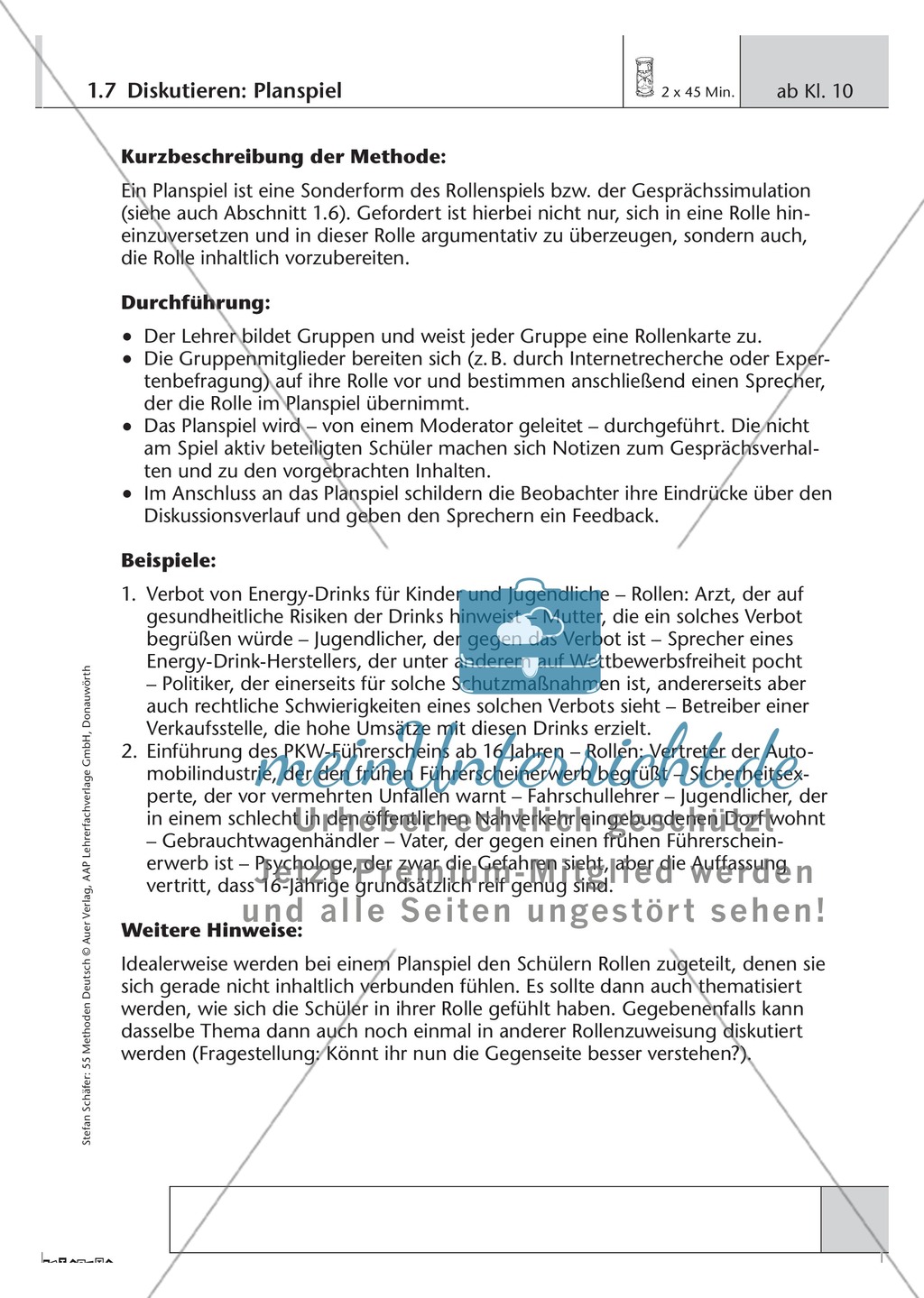 Methodik: Planspiel Preview 1