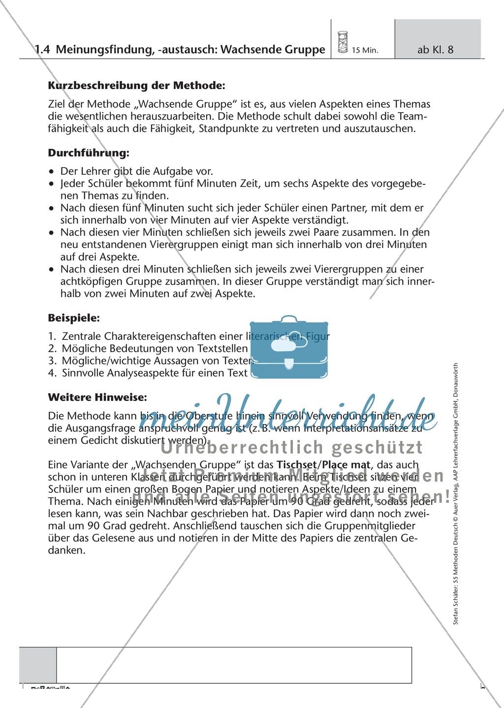 Methodik: Meinungsaustausch in wachsenden Gruppen Preview 1