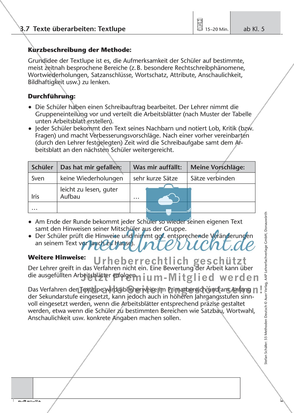 Methodik: Textlupe zum Überarbeiten von Texten Preview 1