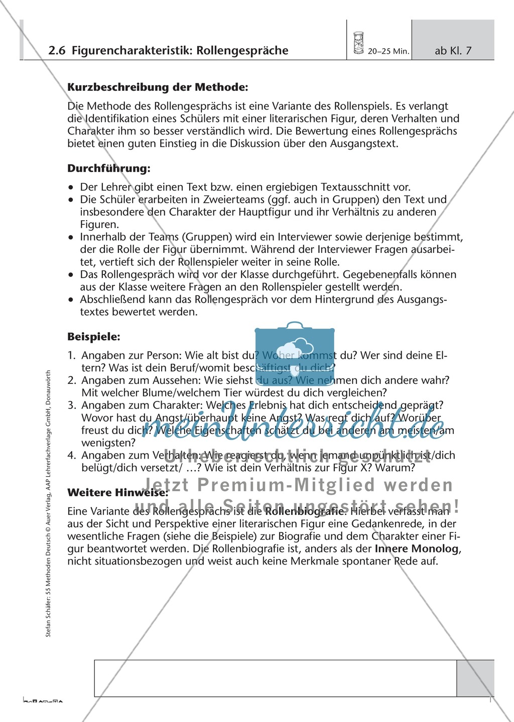 Methodik: Umgang mit Texten, Rollengespräche Preview 1