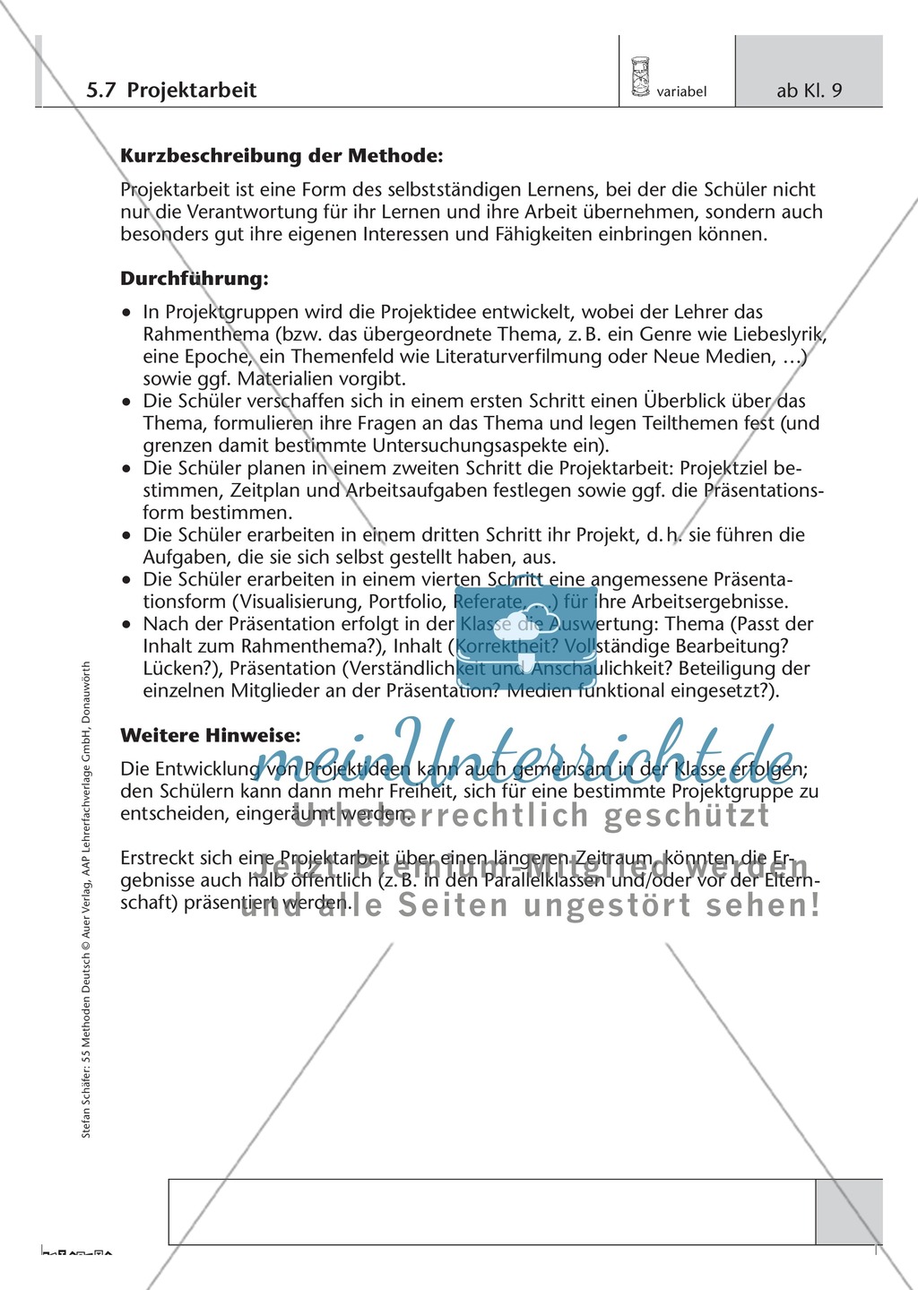 Methodik: Projektarbeit Preview 1