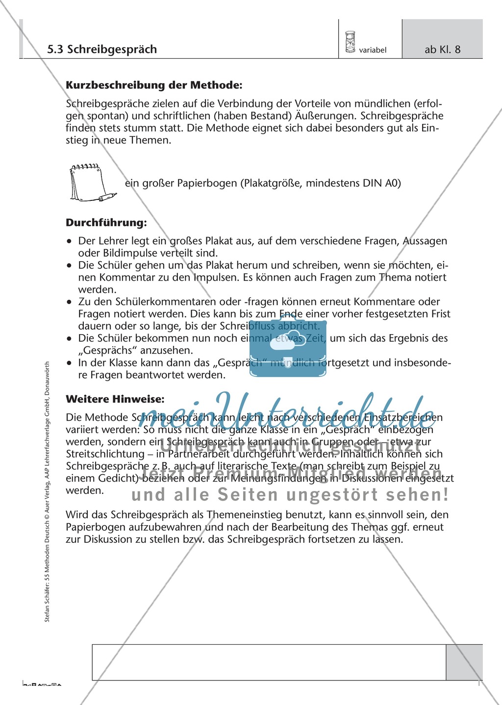 Methodik: Schreibgespräch Preview 1