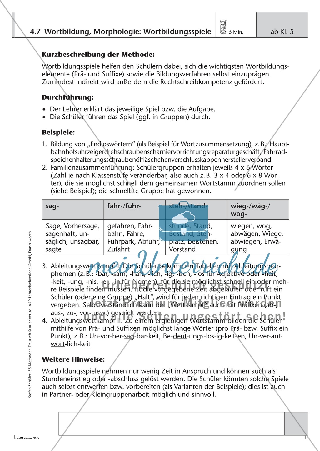 Methodik: Wortbildungsspiele Preview 1