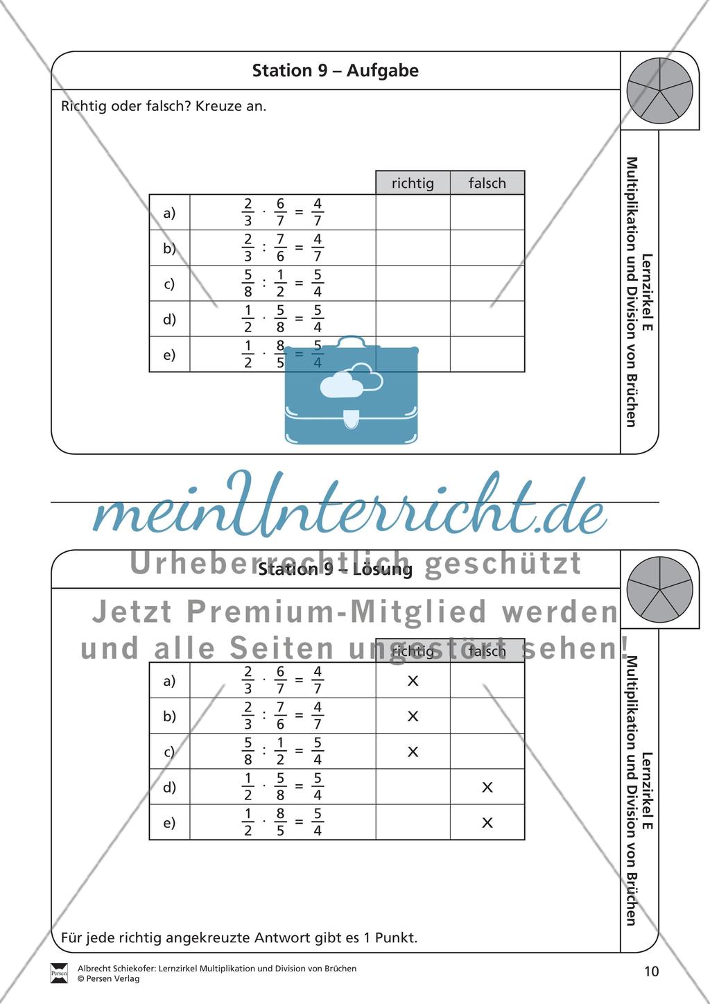 Multiplikation von Brüchen: Übungen und Lösung Preview 5