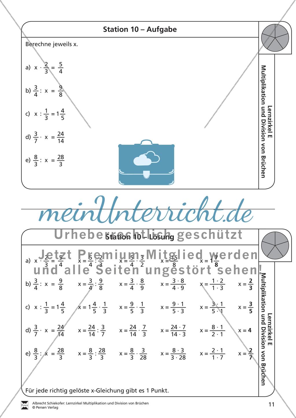 Multiplikation von Brüchen: Übungen und Lösung Preview 6