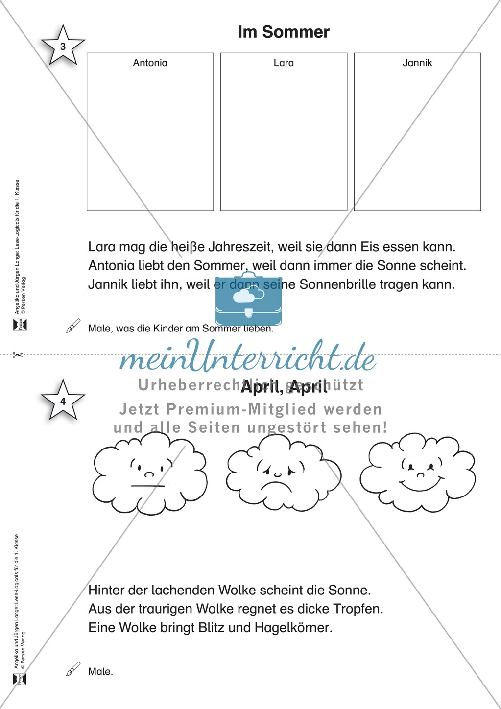 Die Jahreszeiten: Übungen und Lösungen Preview 2