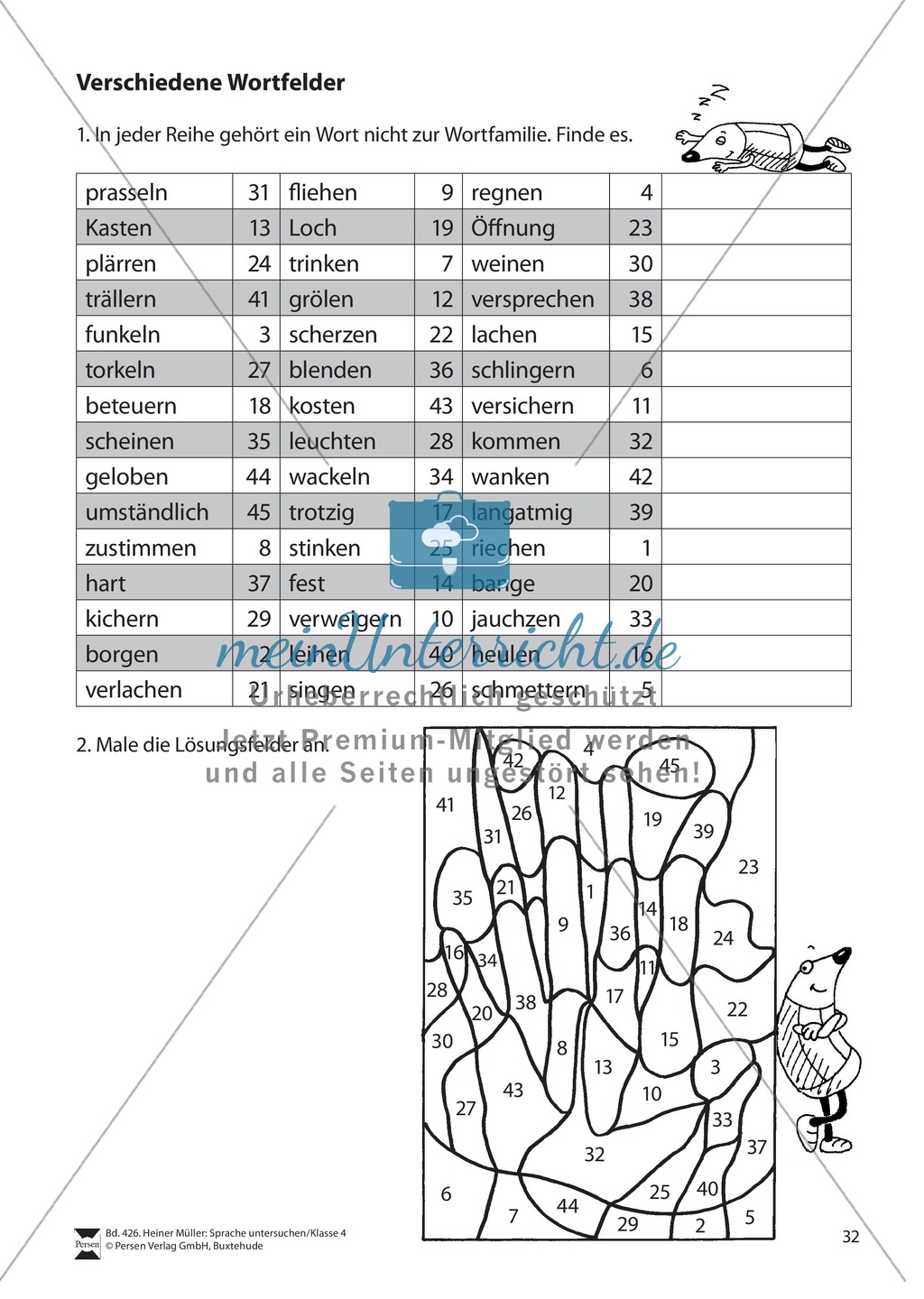 Verschiedene Wortfelder: Übungen + Lösungen Preview 1