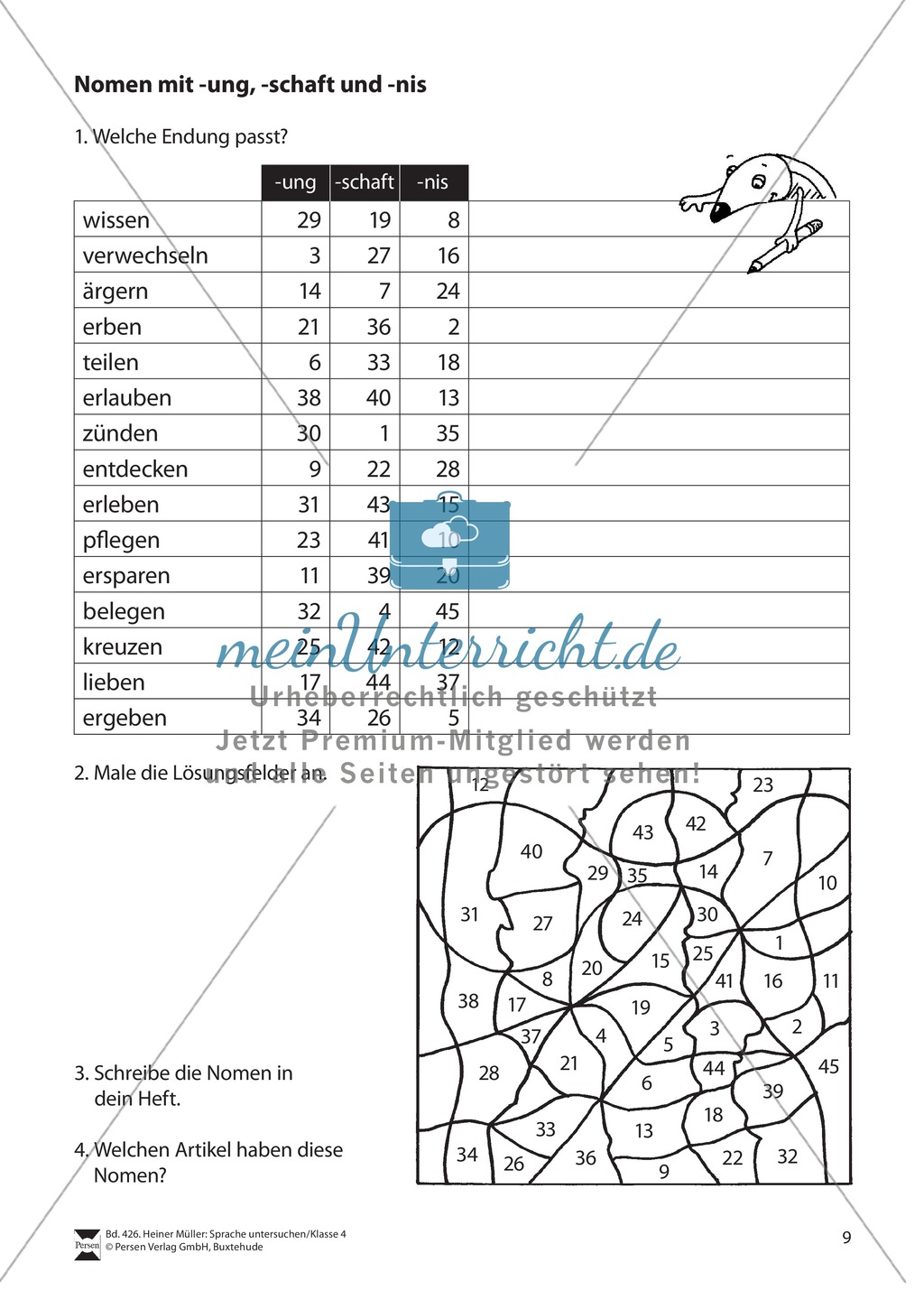 Endsilben von Nomen: Übungen + Lösungen Preview 2