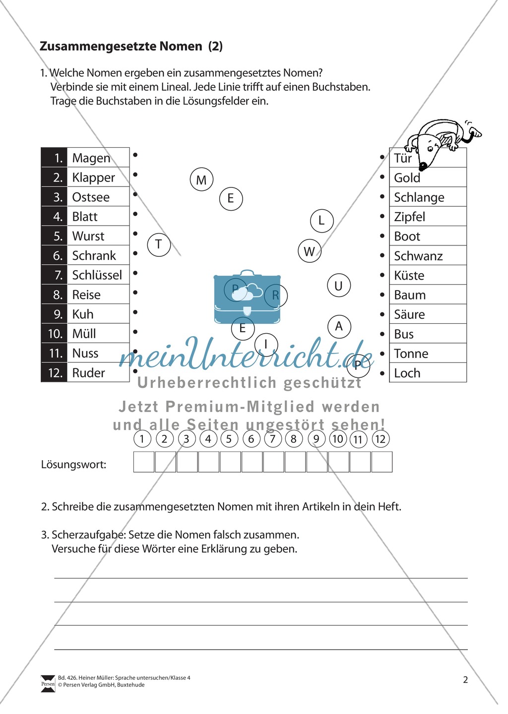 Zusammengesetzte Nomen: Arbeitsübungen + Lösungen Preview 2