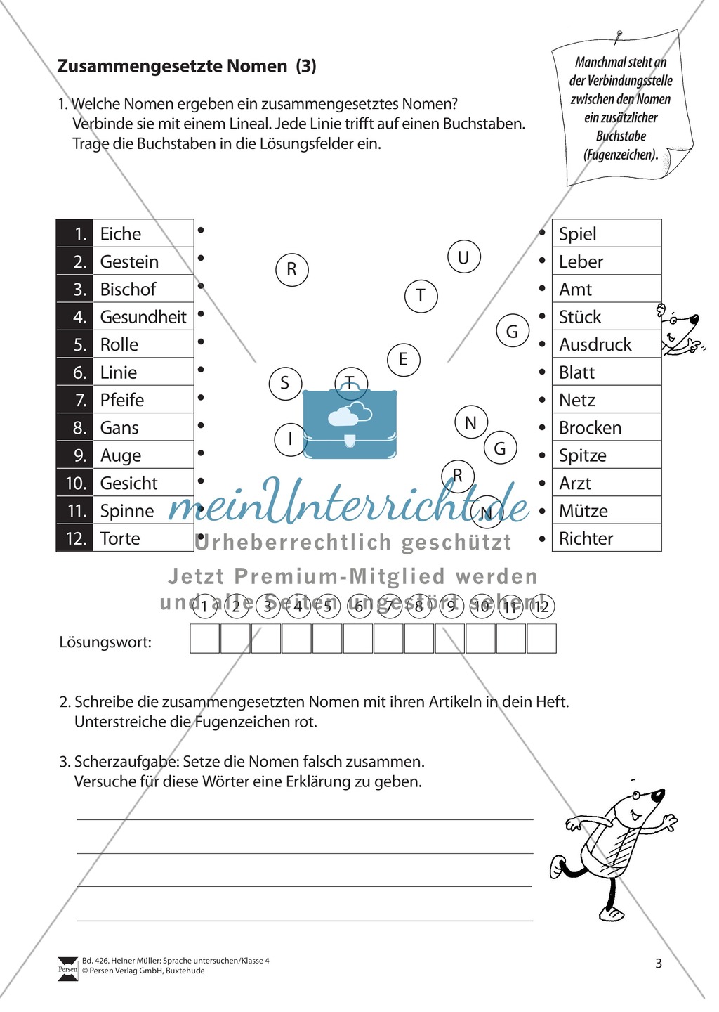 Zusammengesetzte Nomen: Arbeitsübungen + Lösungen Preview 3