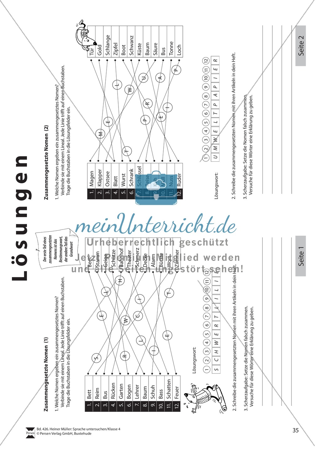 Zusammengesetzte Nomen: Arbeitsübungen + Lösungen Preview 6