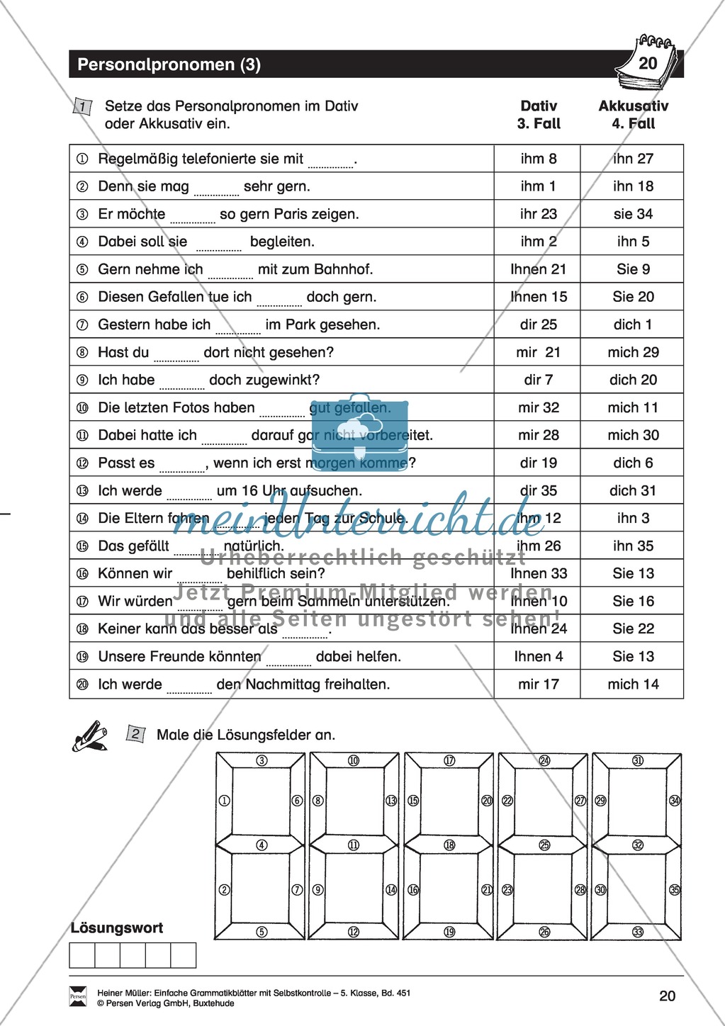 Personalpronomen: Übungen + Lösungen Preview 3