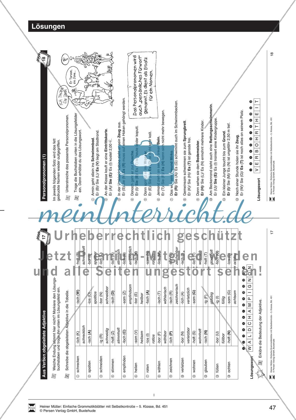 Personalpronomen: Übungen + Lösungen Preview 5