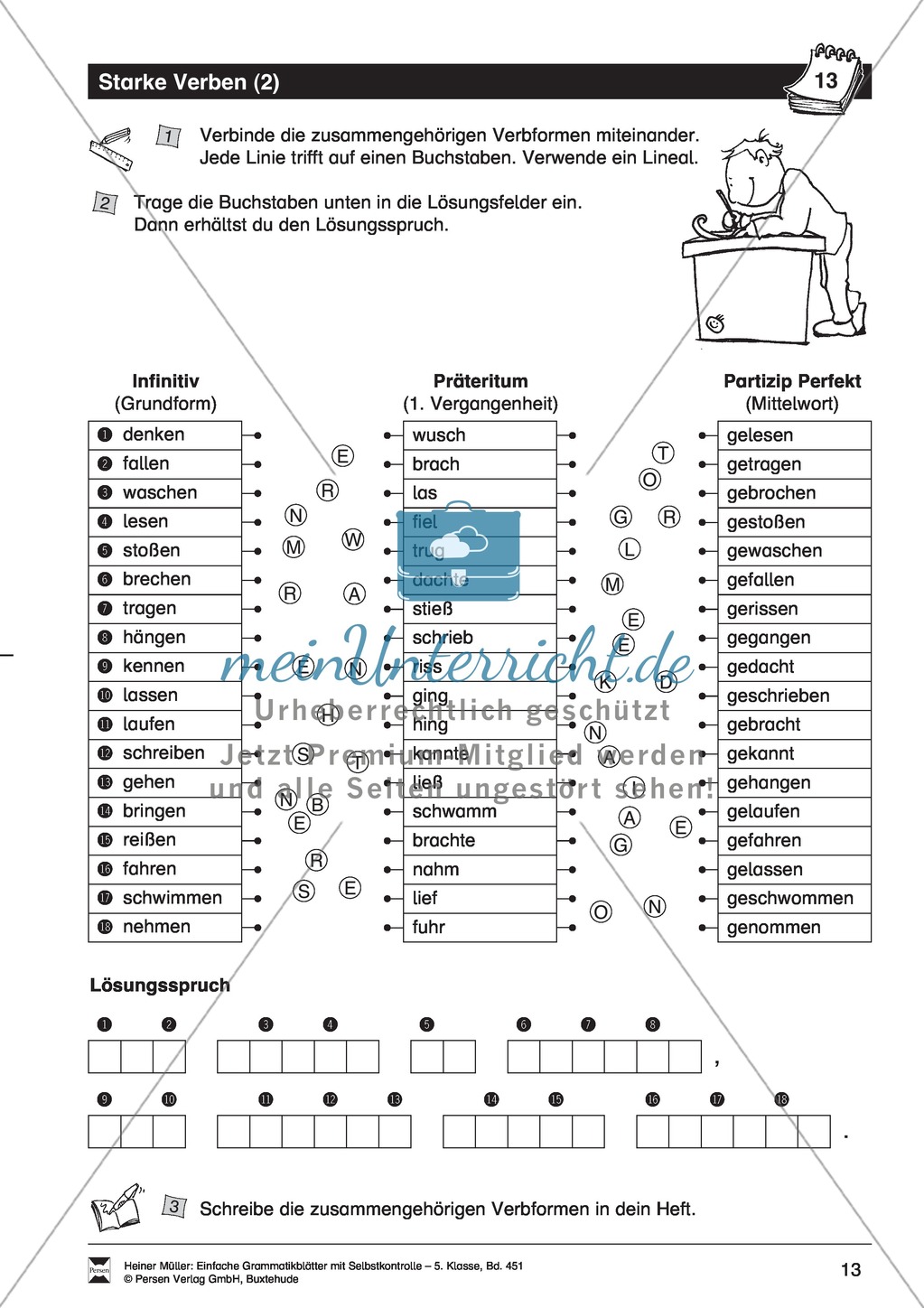 Starke Verben: Übung + Lösung Preview 2