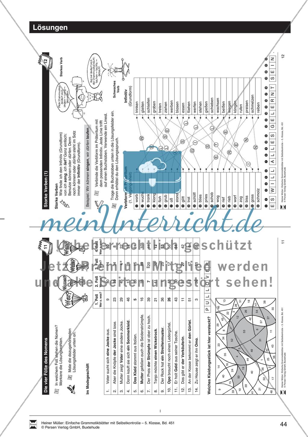 Starke Verben: Übung + Lösung Preview 4