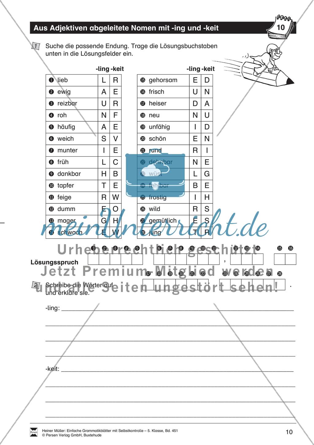 Die vier Fälle des Nomens: Übung + Lösung Preview 1