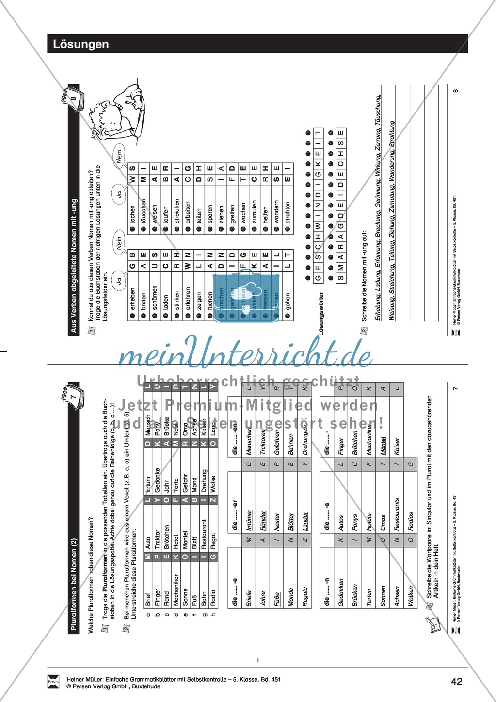 Pluralformen bei Nomen: Übung + Lösung Preview 4