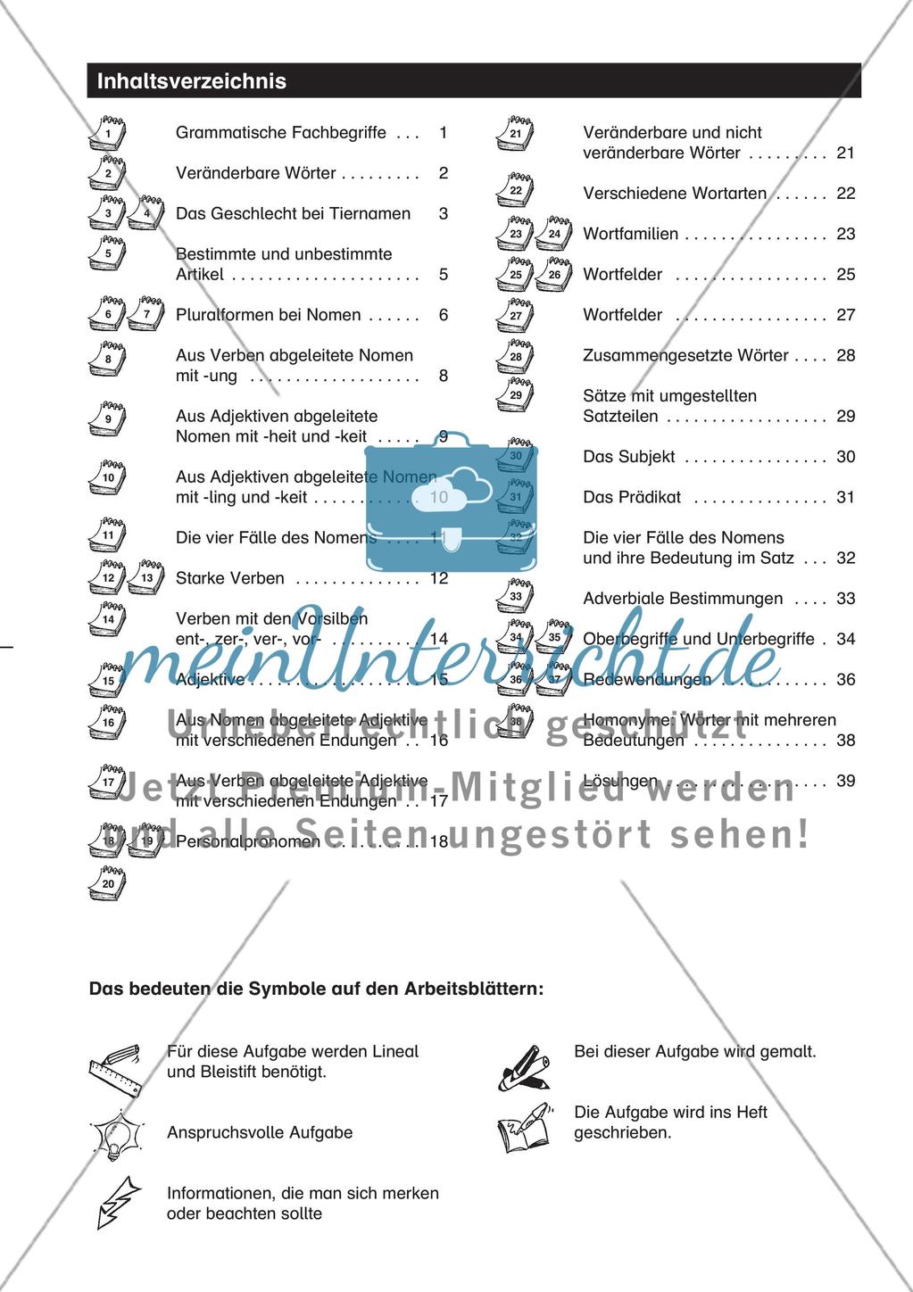 Grammatische Fachbegriffe: Übung + Lösung Preview 1