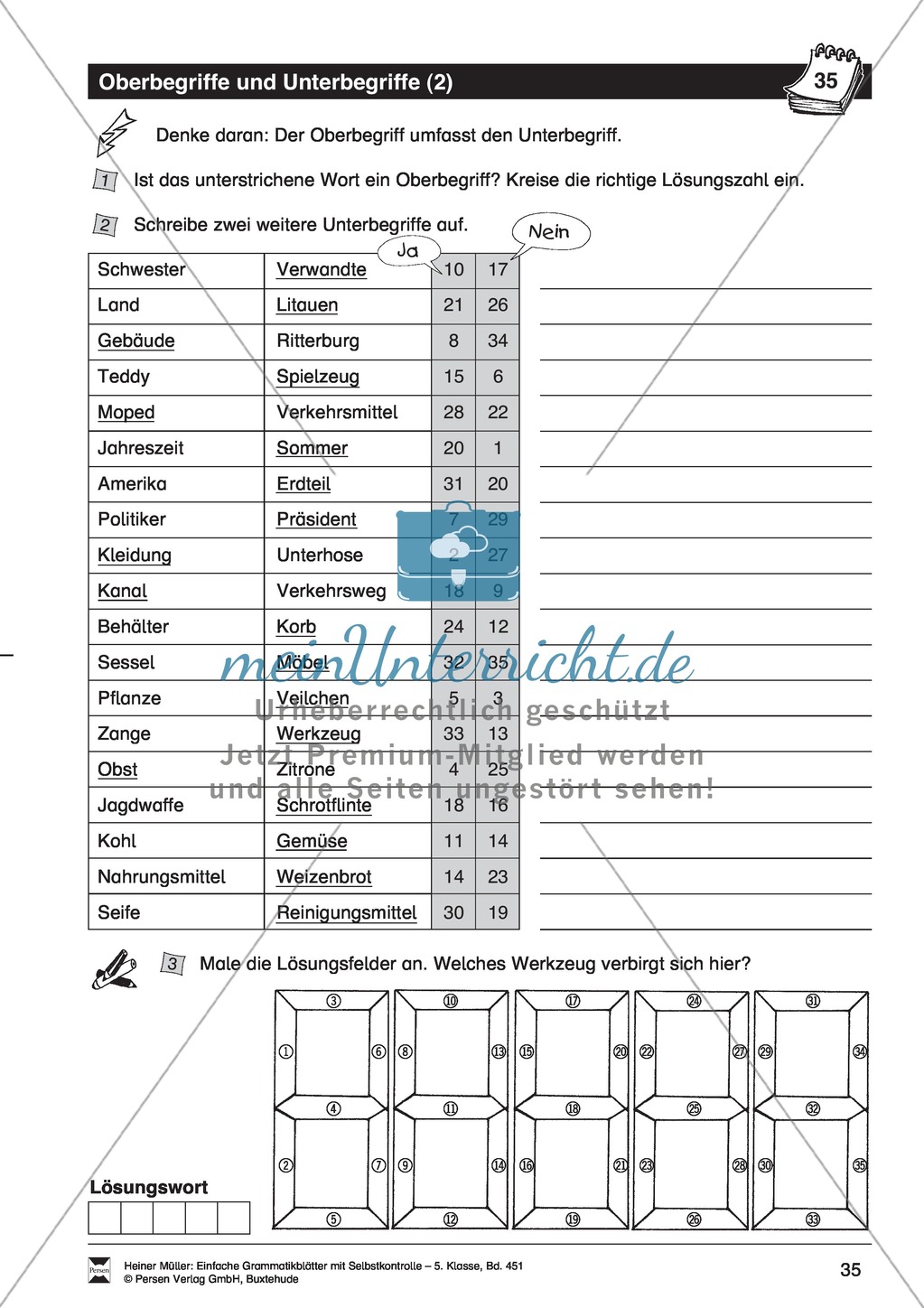 Ober- und Unterbegriffe: Übungen + Lösungen Preview 2