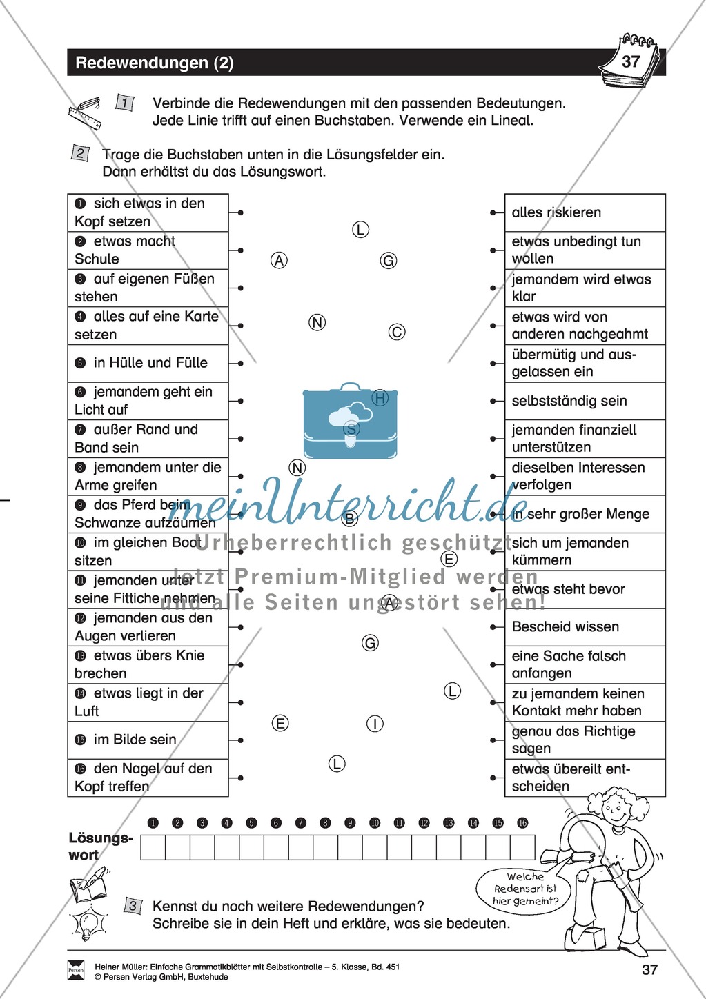 Redewendungen: Übungen + Lösungen Preview 2