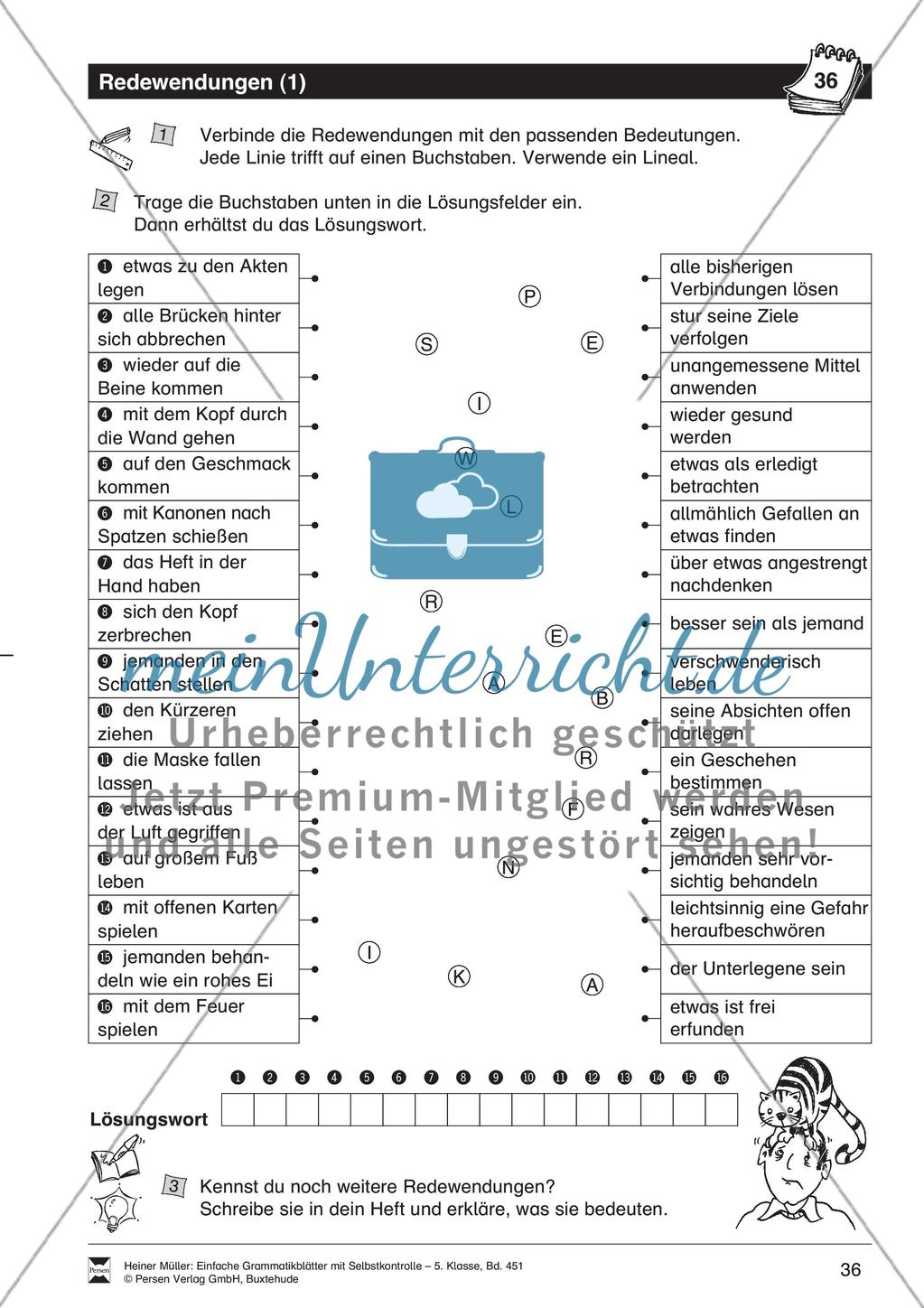 Redewendungen: Übungen + Lösungen Preview 2