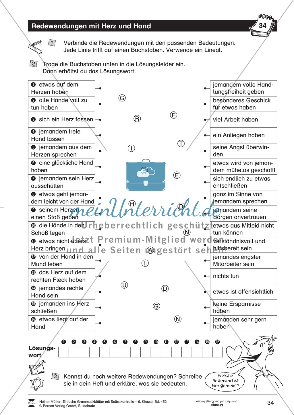 Redewendungen: Übungen und Lösung Preview 1