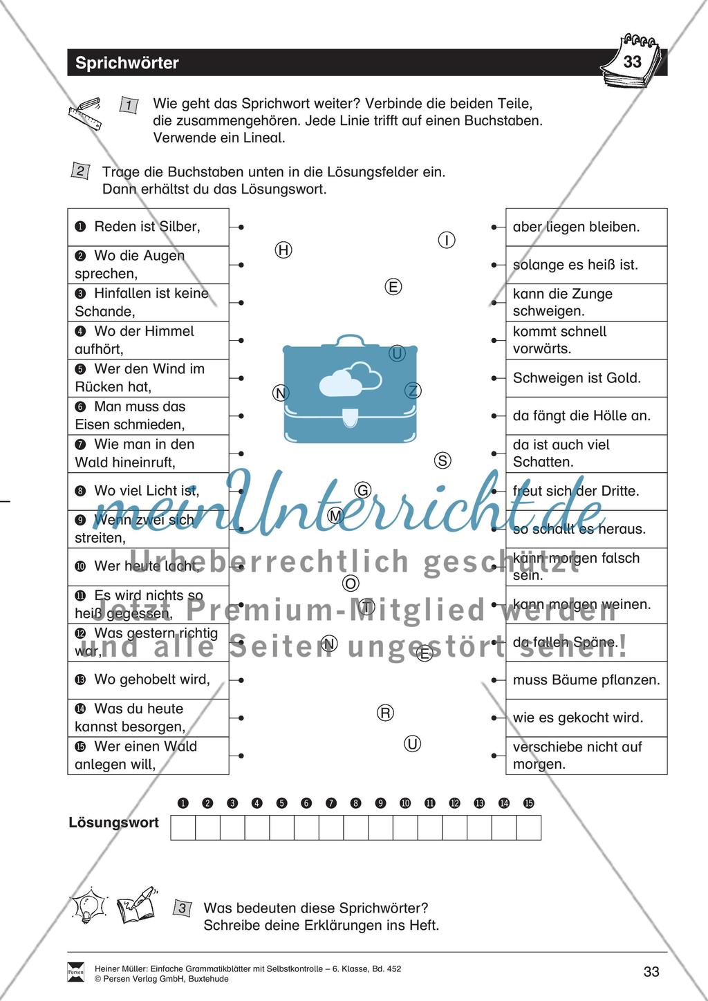 Redewendungen: Übungen und Lösung Preview 1
