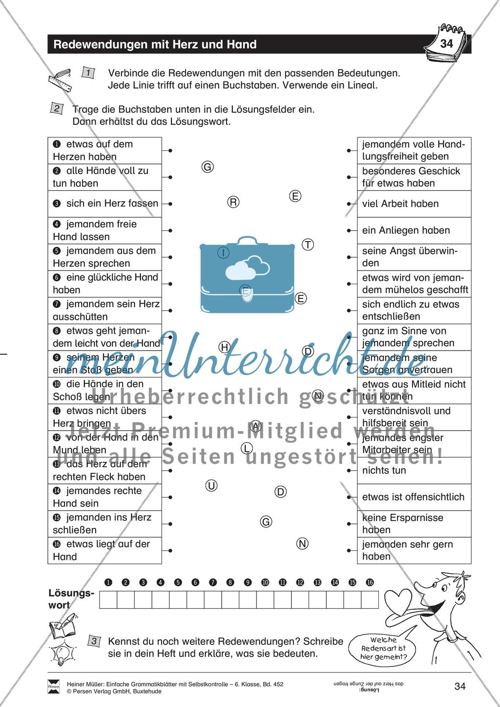 Redewendungen: Übungen und Lösung Preview 2