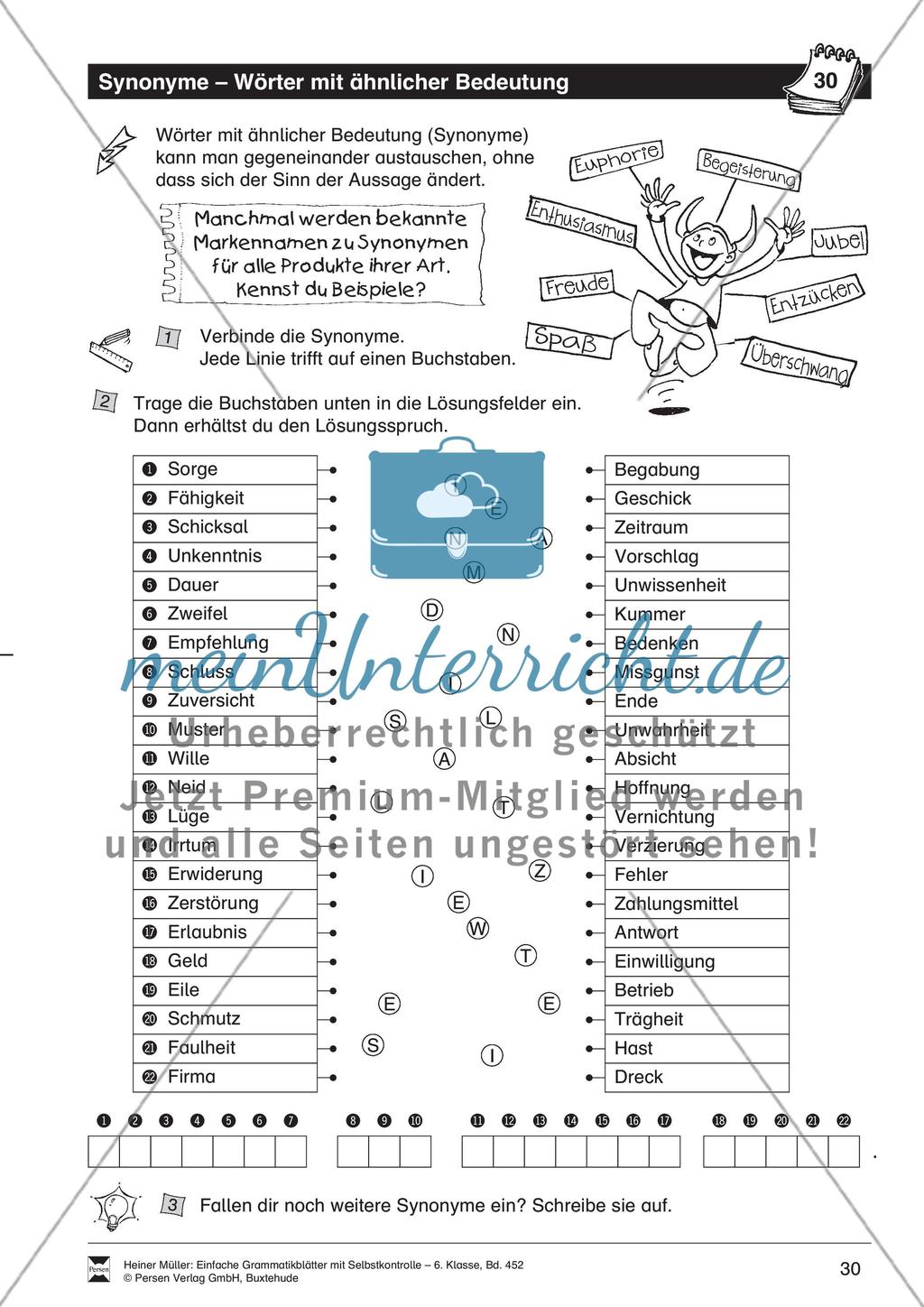 Antonyme/Gegenteile: Übungen und Lösung Preview 1