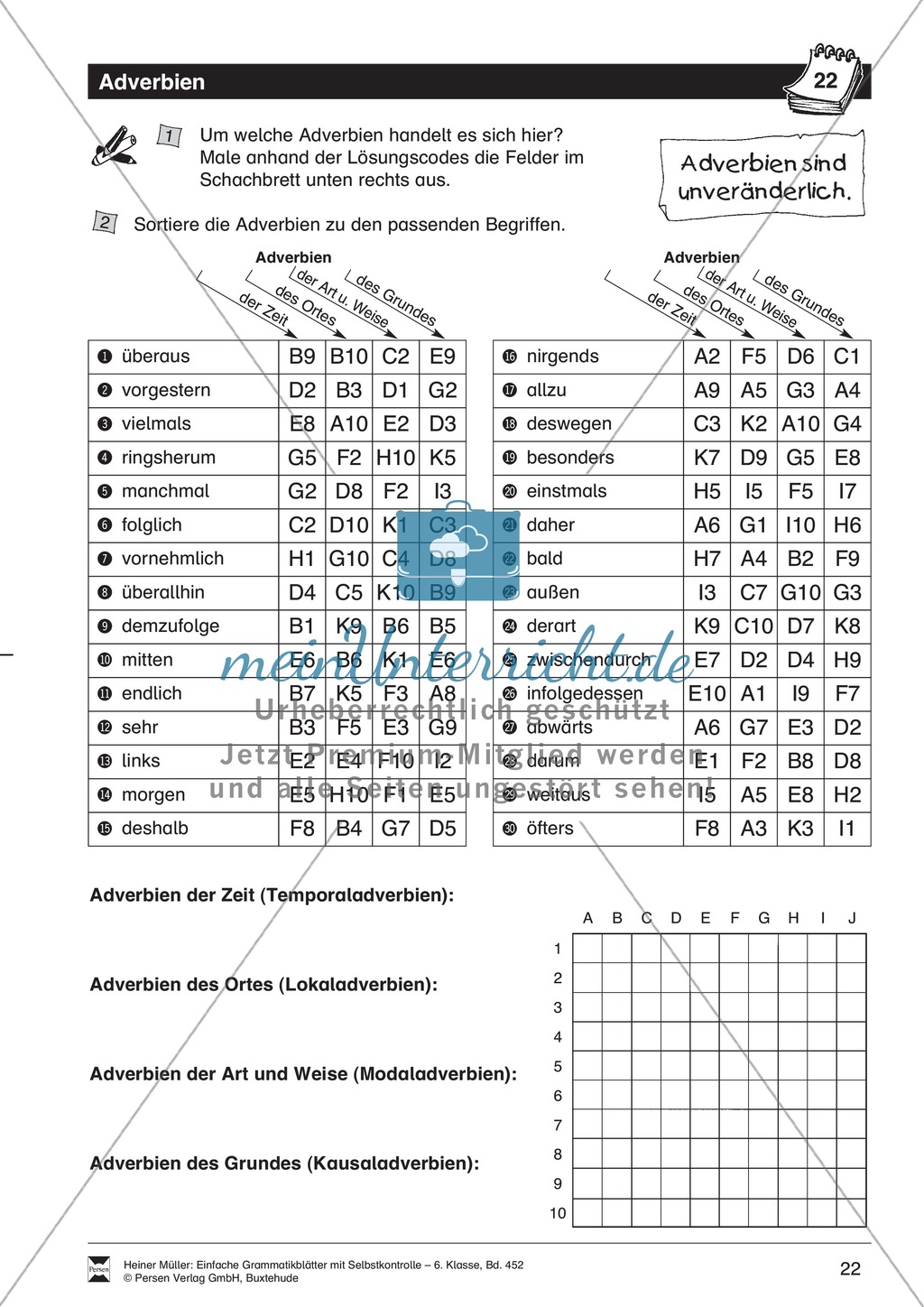 Adverbien: Übungen und Lösung Preview 1