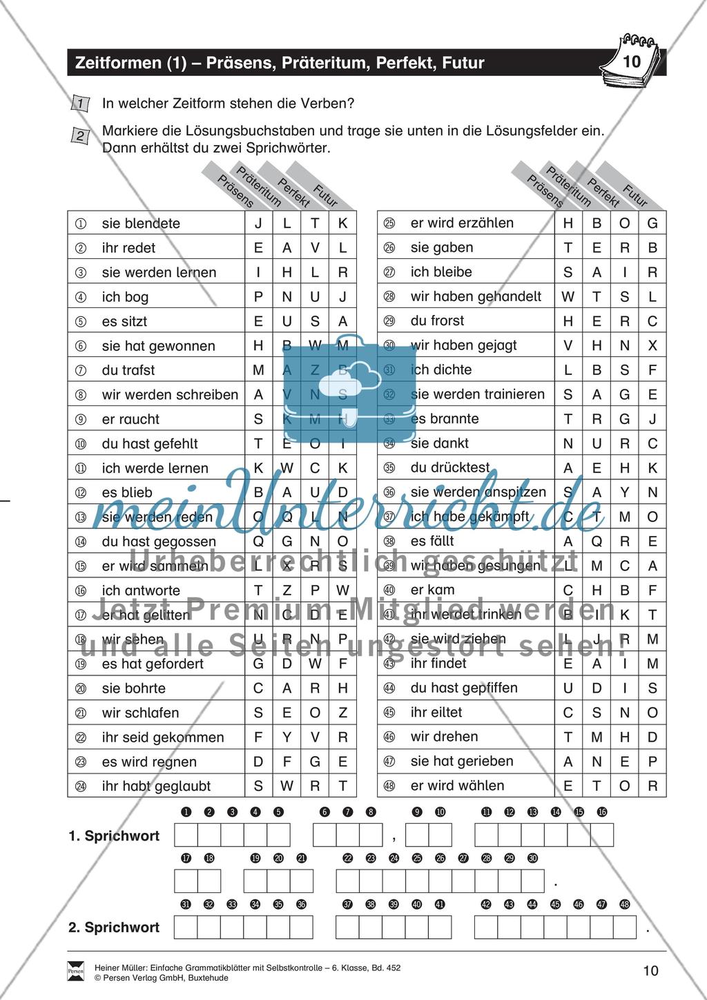 Zeitformen gemischt: Übungen und Lösung Preview 2