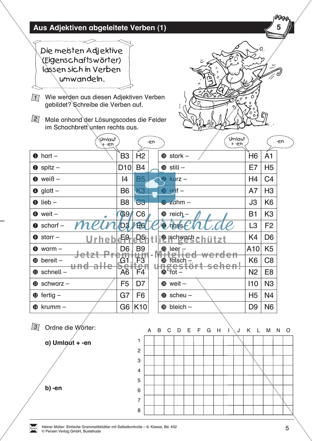 Aus Adjektiven abgeleitete Verben: Übungen und Lösung Preview 1