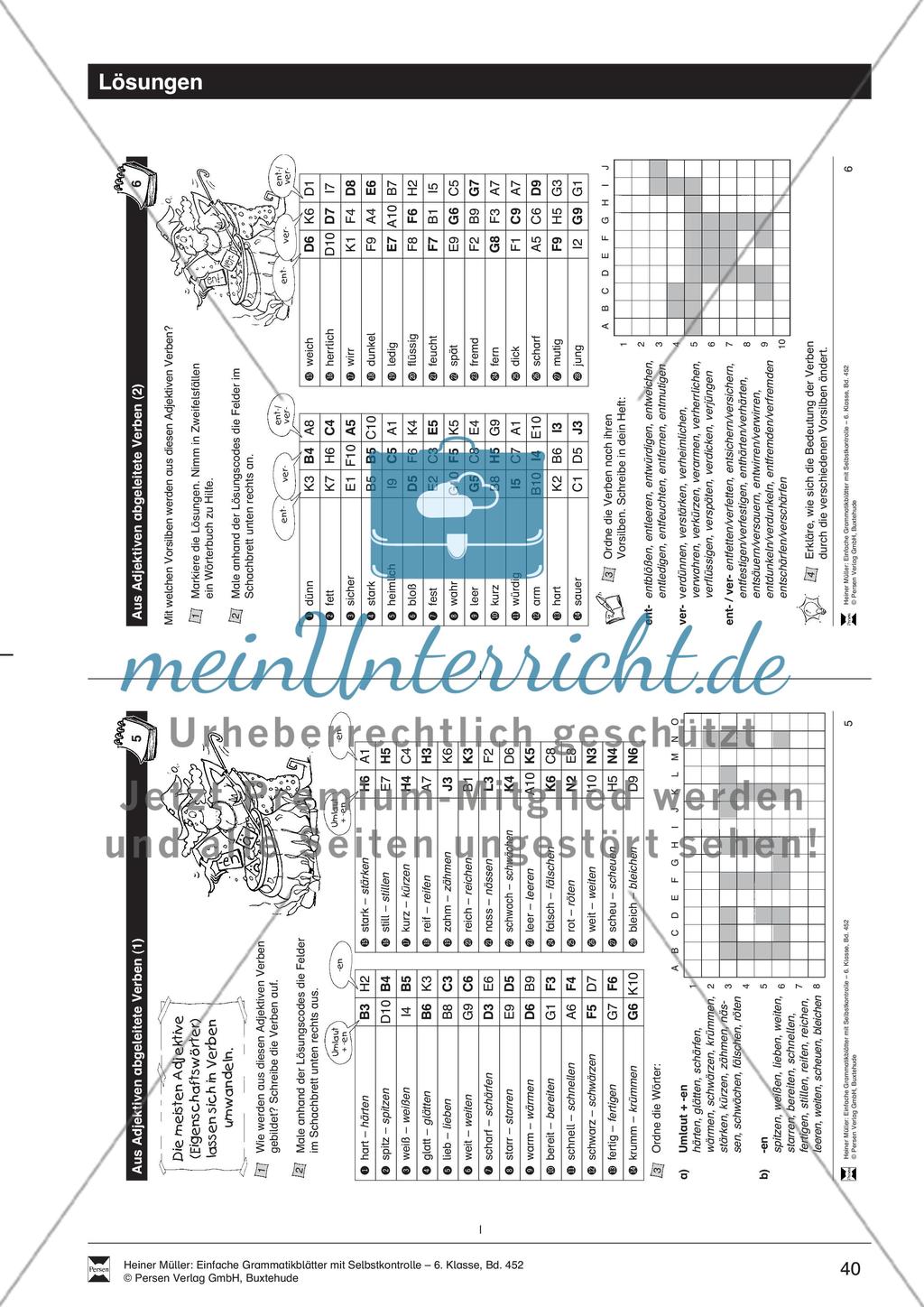 Aus Adjektiven abgeleitete Verben: Übungen und Lösung Preview 5