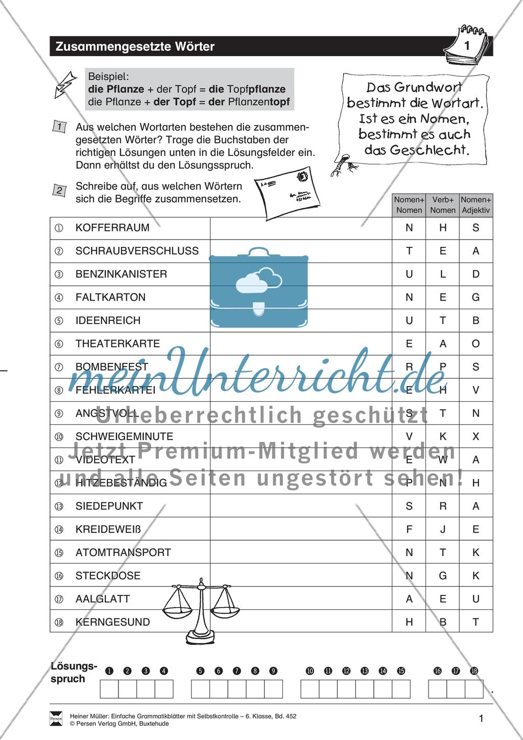 Aus Verben abgeleitete Nomen: Übungen und Lösung Preview 1