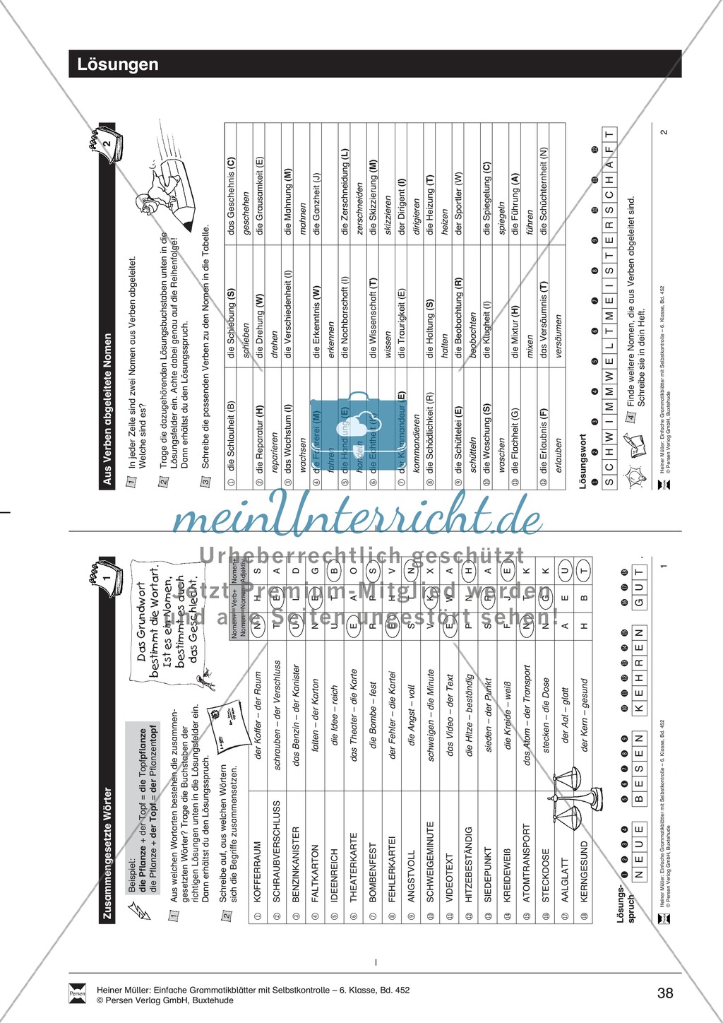 Aus Verben abgeleitete Nomen: Übungen und Lösung Preview 2