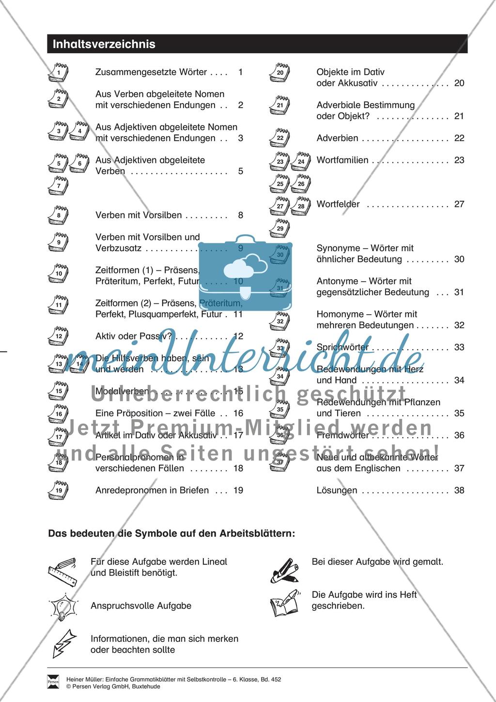Zusammengesetzte Wörter: Übungen und Lösung Preview 1