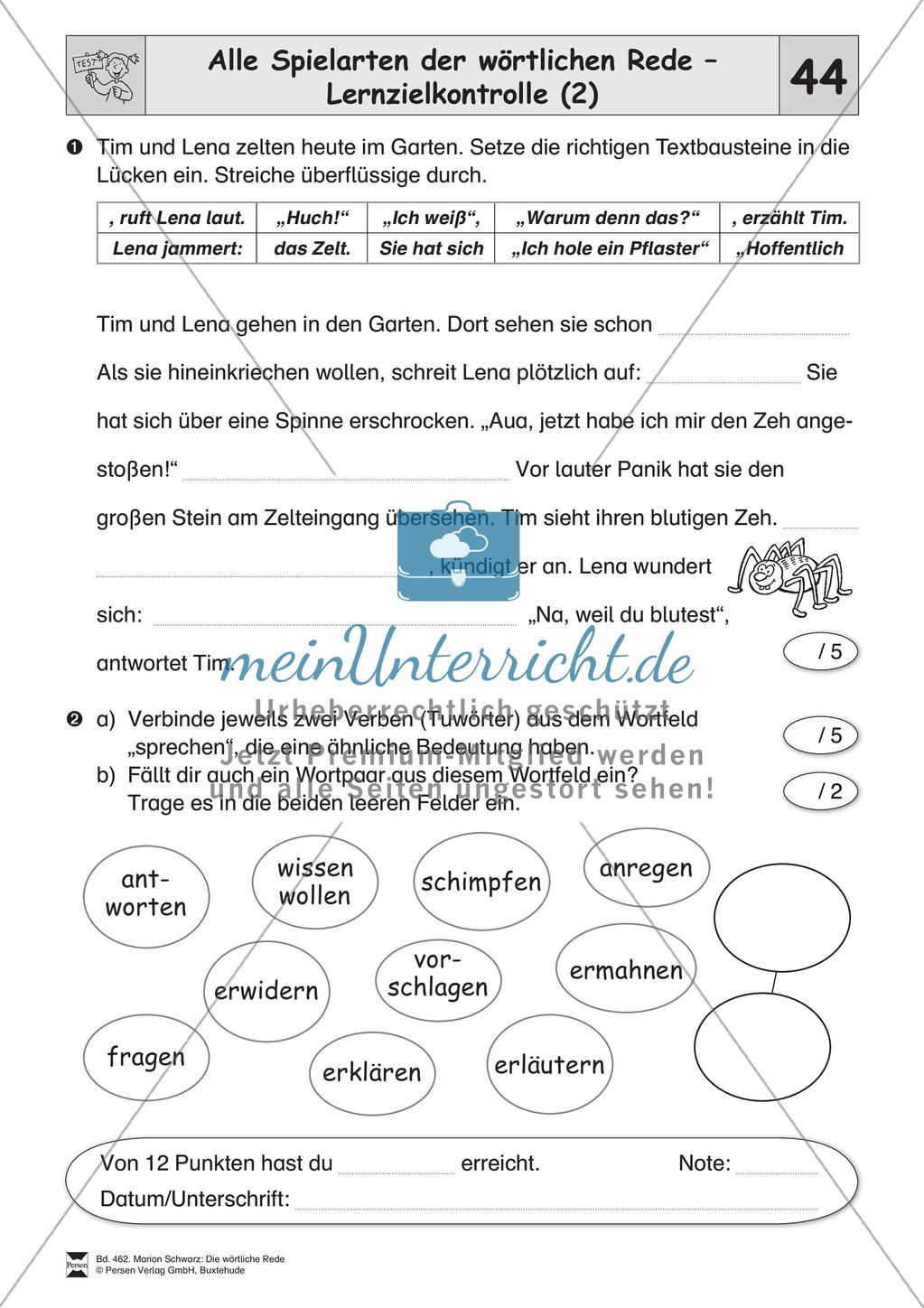 Die wörtliche Rede - Umfassendes Übungsmaterial für die 3./4. Klasse: Lernzielkontrolle mit Lösungen Preview 5