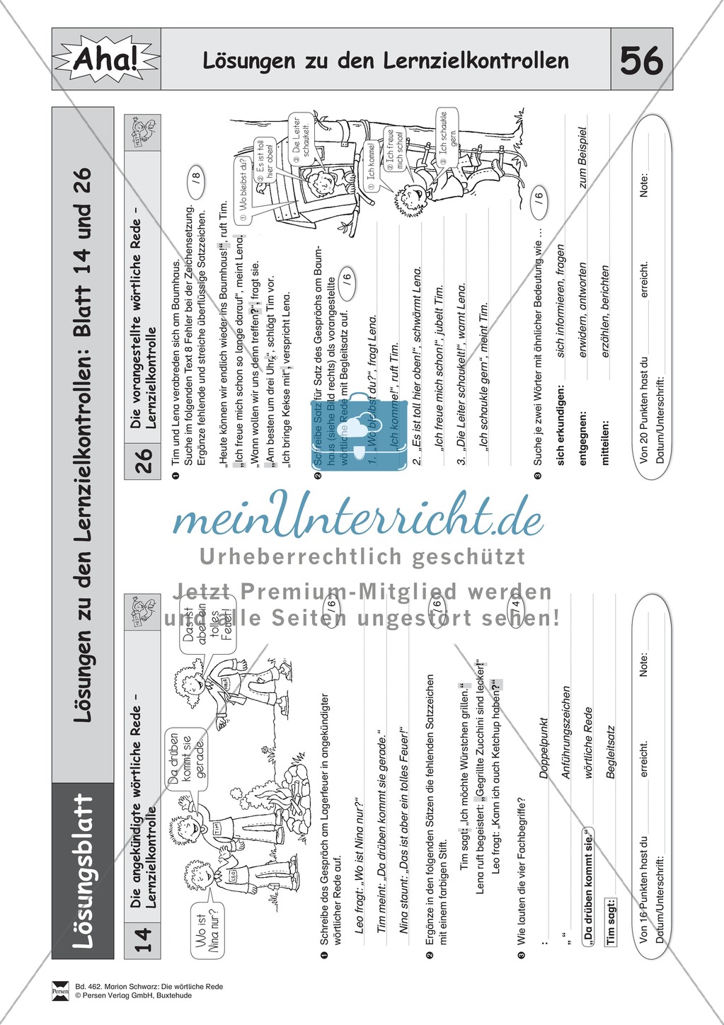 Die wörtliche Rede - Umfassendes Übungsmaterial für die 3./4. Klasse: Lernzielkontrolle mit Lösungen Preview 6