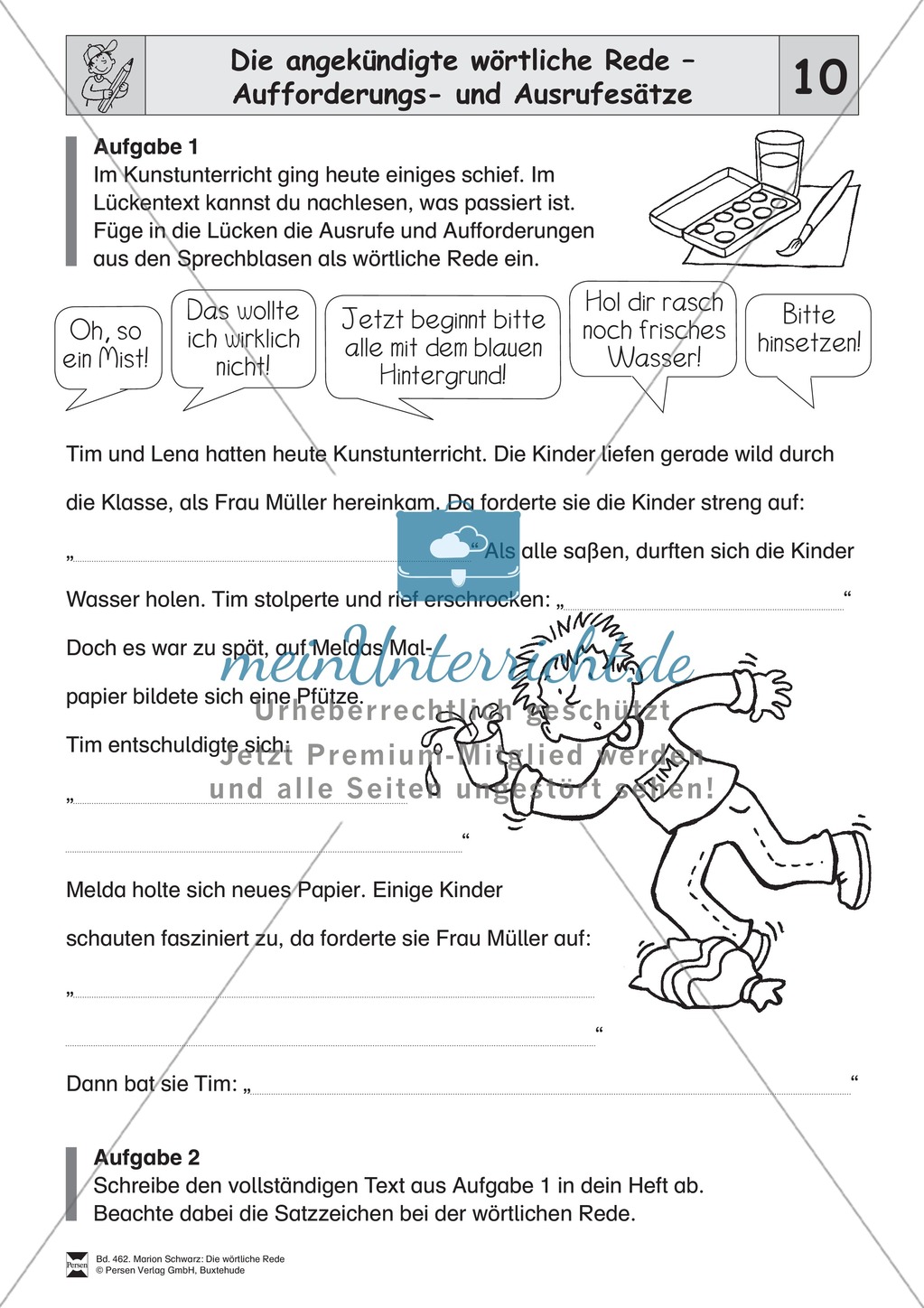 Die wörtliche Rede - Umfassendes Übungsmaterial für die 3./4. Klasse: Merkblätter, Arbeitsblätter und Lösungsblätter Preview 10
