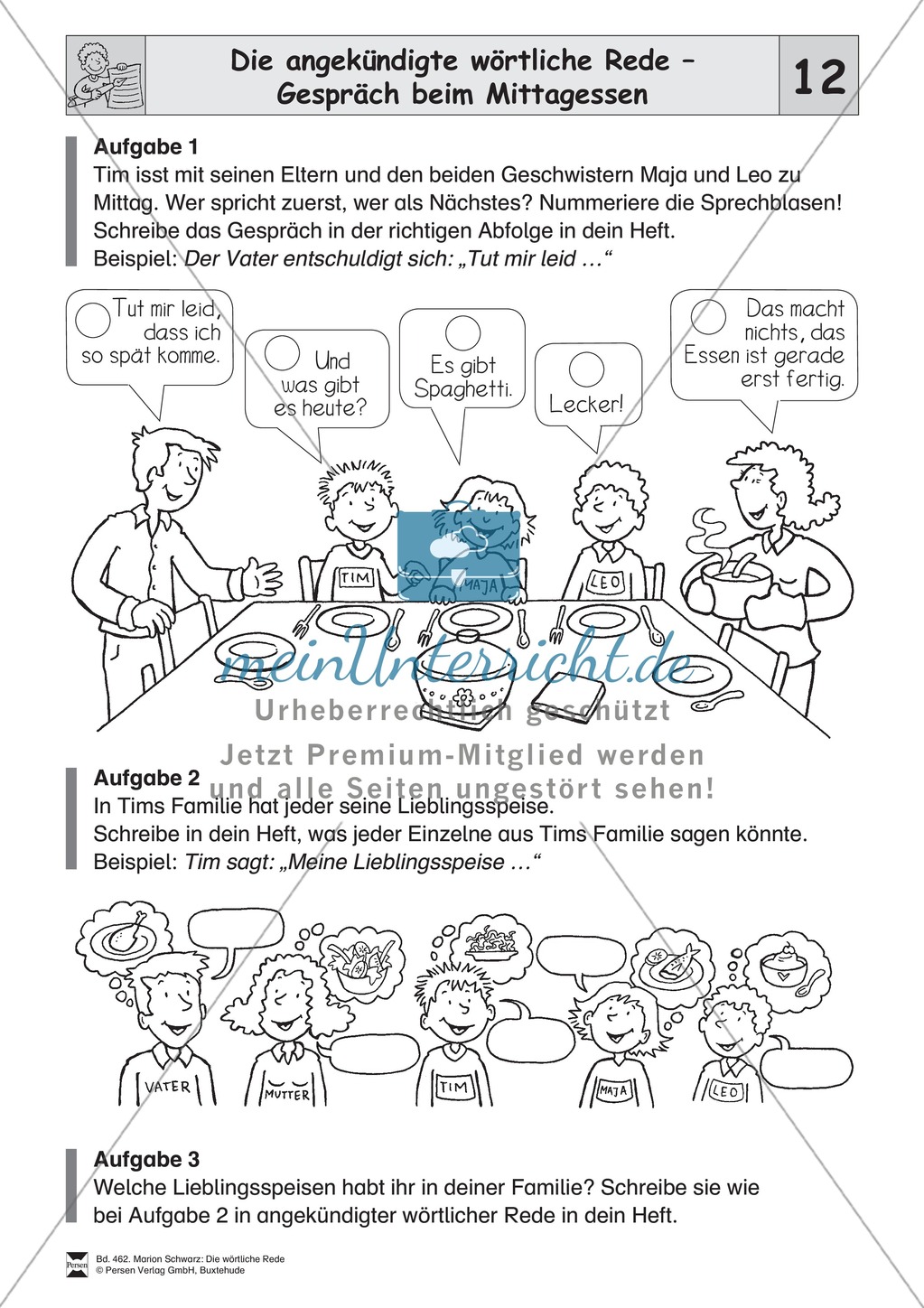 Die wörtliche Rede - Umfassendes Übungsmaterial für die 3./4. Klasse: Merkblätter, Arbeitsblätter und Lösungsblätter Preview 12