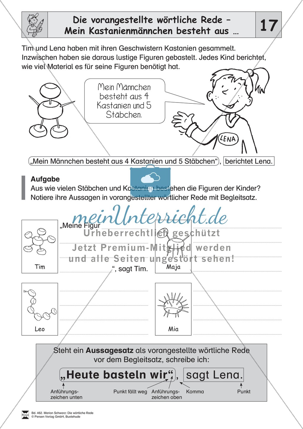 Die wörtliche Rede - Umfassendes Übungsmaterial für die 3./4. Klasse: Merkblätter, Arbeitsblätter und Lösungsblätter Preview 16