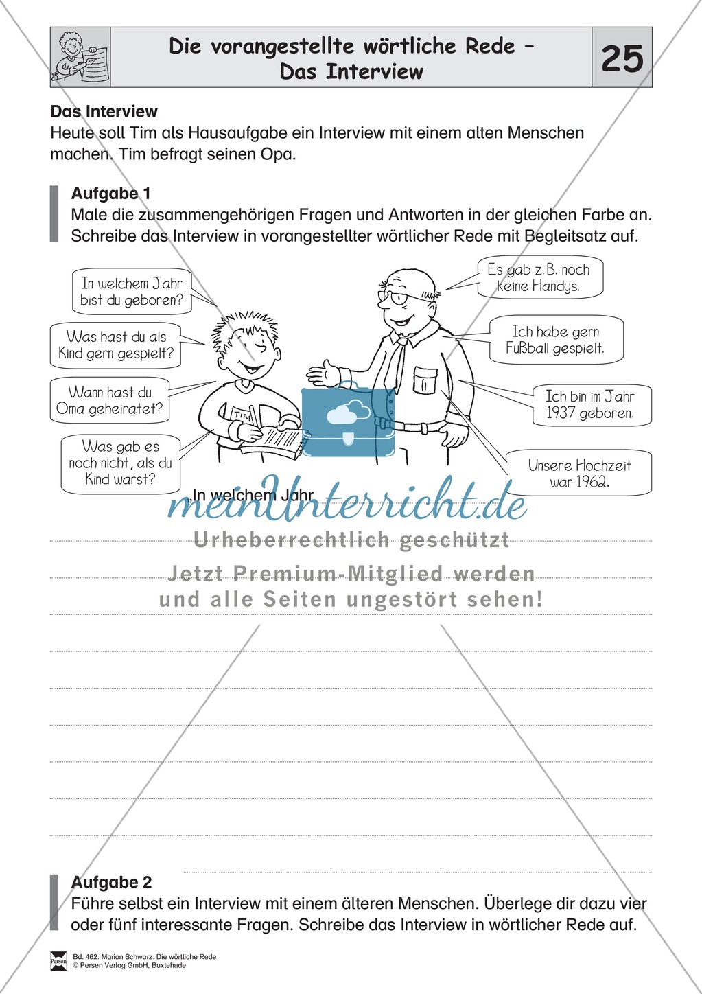 Die wörtliche Rede - Umfassendes Übungsmaterial für die 3./4. Klasse: Merkblätter, Arbeitsblätter und Lösungsblätter Preview 24
