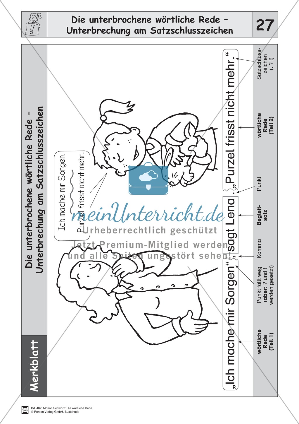Die wörtliche Rede - Umfassendes Übungsmaterial für die 3./4. Klasse: Merkblätter, Arbeitsblätter und Lösungsblätter Preview 25