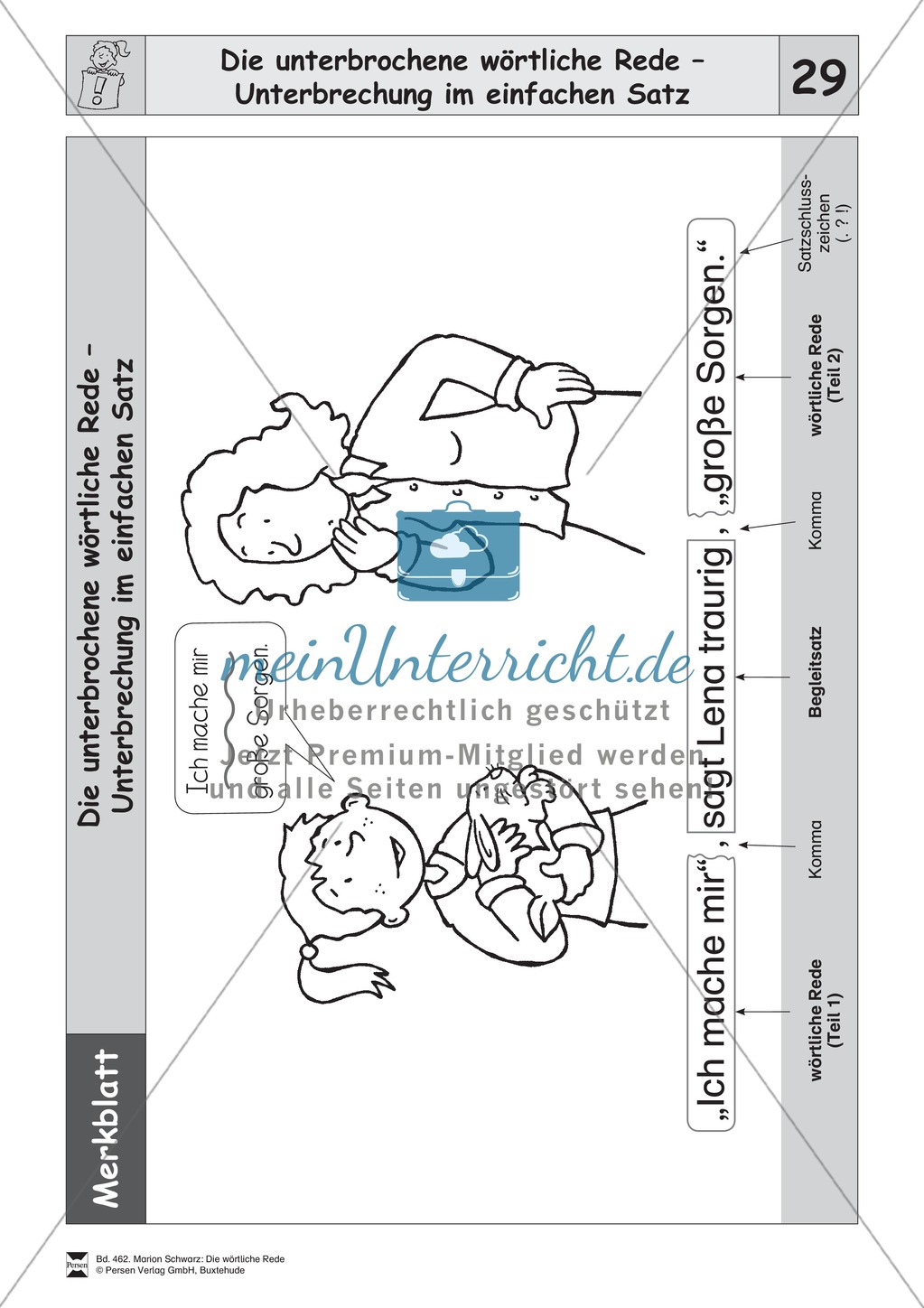 Die wörtliche Rede - Umfassendes Übungsmaterial für die 3./4. Klasse: Merkblätter, Arbeitsblätter und Lösungsblätter Preview 27