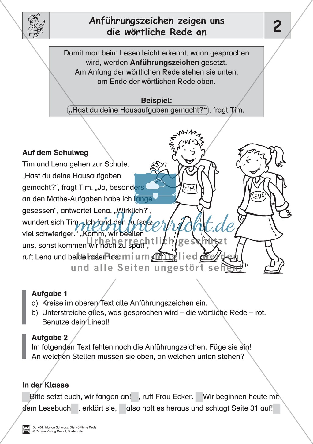 Die wörtliche Rede - Umfassendes Übungsmaterial für die 3./4. Klasse: Merkblätter, Arbeitsblätter und Lösungsblätter Preview 2