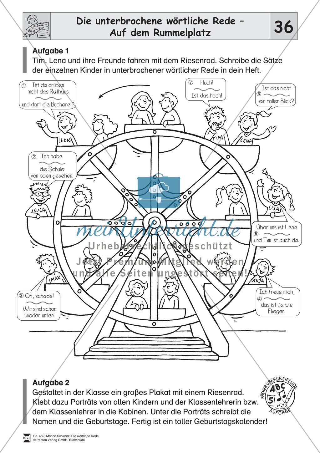 Die wörtliche Rede - Umfassendes Übungsmaterial für die 3./4. Klasse: Merkblätter, Arbeitsblätter und Lösungsblätter Preview 34