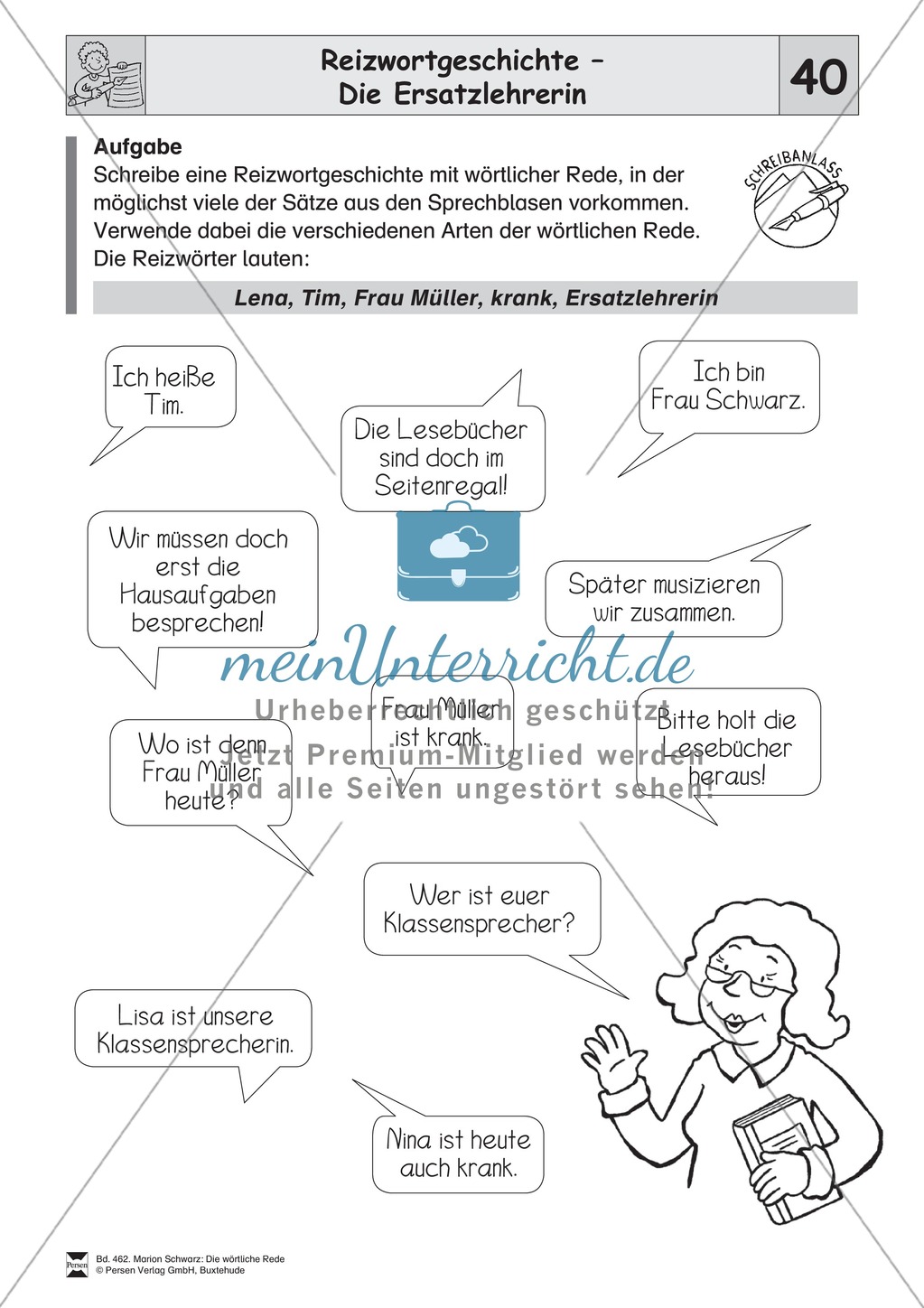 Die wörtliche Rede - Umfassendes Übungsmaterial für die 3./4. Klasse: Merkblätter, Arbeitsblätter und Lösungsblätter Preview 37